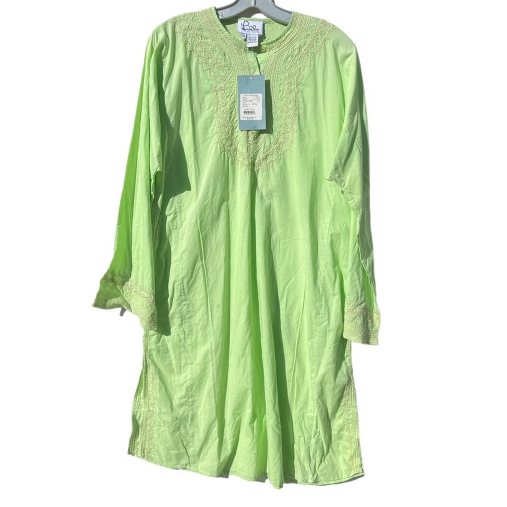 Lilly Pulitzer Perry Long Sleeve cover up in Lime Green